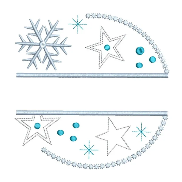 Christmas embroidery pattern - snowflakes name frame pattern Christmas embroidery pattern - snowflakes name frame pattern