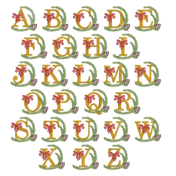 Christmas letters embroidery design