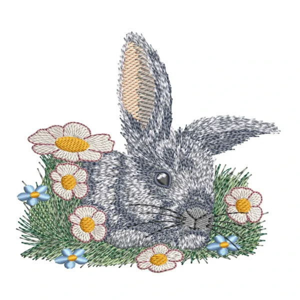 Bunny embroidery design 2