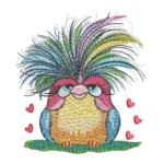 Bird Embroidery Design - Colorful Chick Pattern