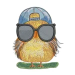 Cool Bird Embroidery Design - Colorful Chick Pattern