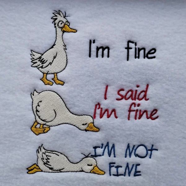 Silly goose embroidery design
