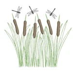 Cattail Embroidery Design 2 - Sketch Embroidery Pattern
