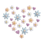 Floral Heart Embroidery Design - Machine Embroidery Pattern