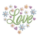 Floral Heart Embroidery Design - Love Embroidery Pattern