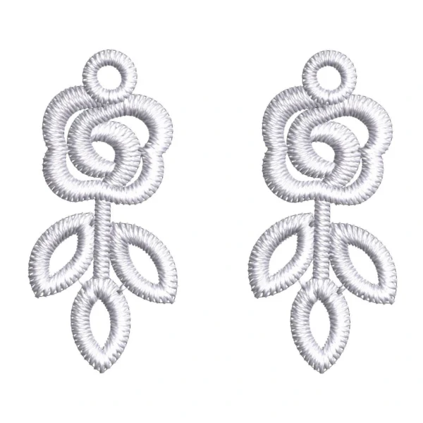 Rose Earrings Embroidery Design - Freestanding Embroidery