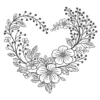 Wildlife heart embroidery design - sketch embroidery pattern